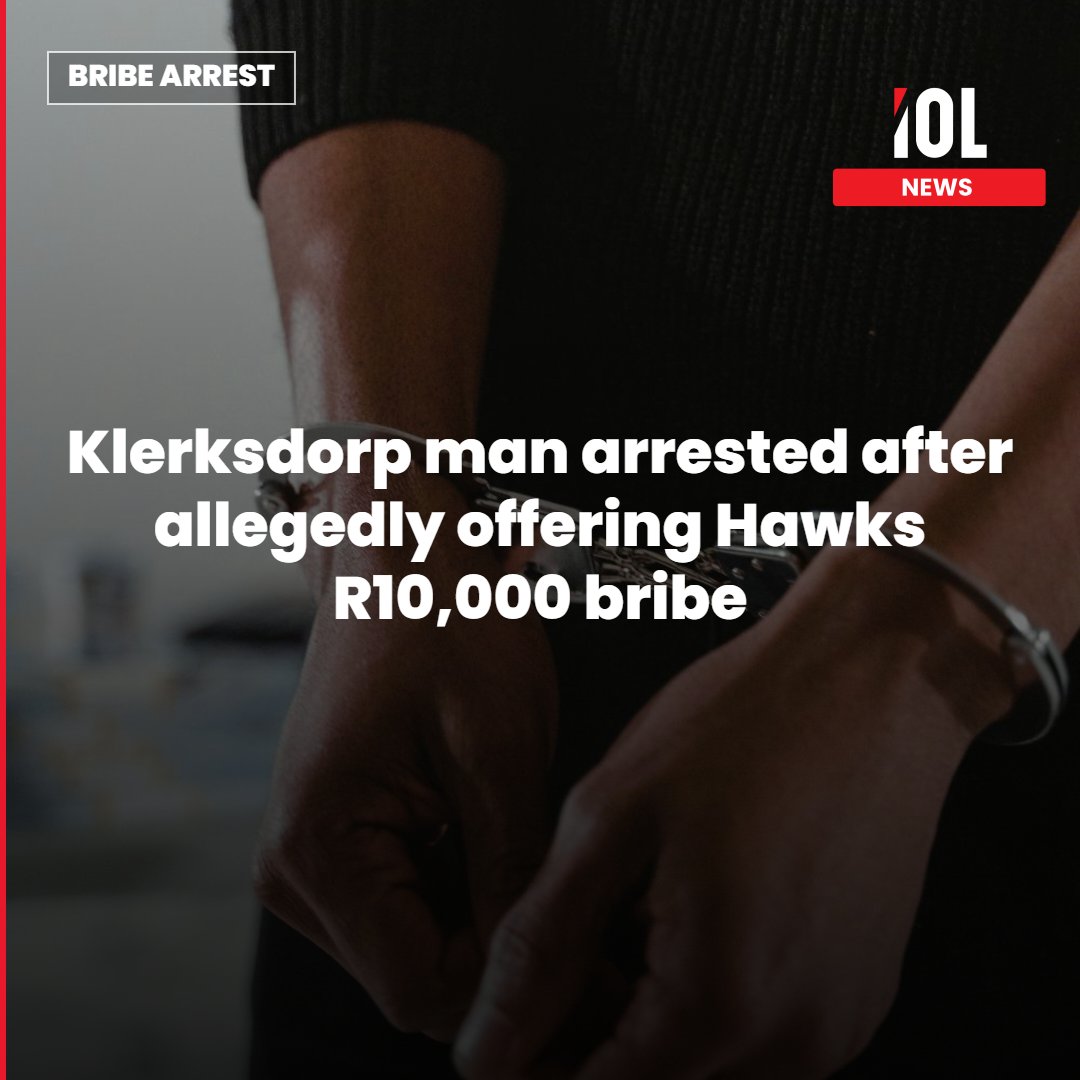 IOL's tweet photo. Augustine Chinedu Onah, 42, a Nigerian national, who allegedly offered police a R10,000 bribe to withdraw his drug possession case, has been arrested and charged with corruption.
Read on https://t.co/hXBgq4XteM
#news #BribeArrest #CashOffer #HawksBribe #WithdrawCase https://t.co/daNvcPnO42