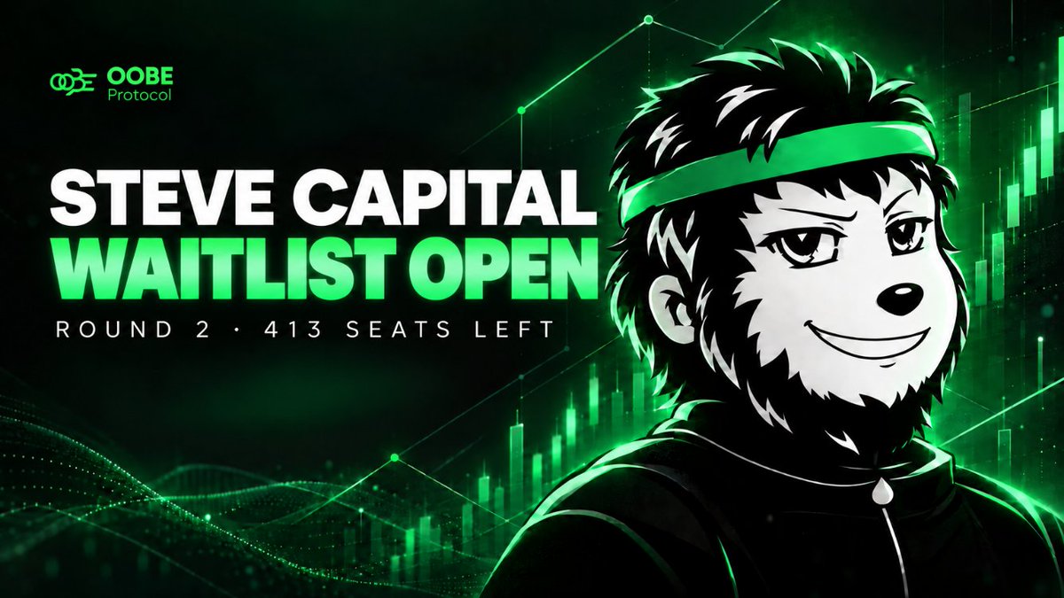 OOBEonSol's tweet photo. Steve Capital waitlist is open for round two.

413 seats remain. Join for early access, first-user benefits and potential rewards.

The first 500 seats filled under 24 hours. Don’t miss this round ⬇️ https://t.co/CSfHlZdDFj