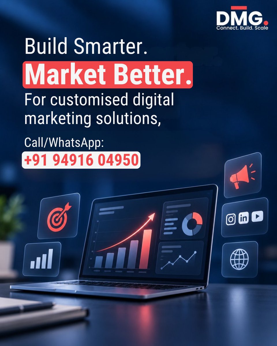 DigitalMar72564's tweet photo. At DMG, we bring technology and human judgement together to create purposeful campaigns that deliver real business value.
Ready for a smarter way of doing business?
📞 Call/WhatsApp: +91 9491604950
#AIMarketing  #DigitalMarketing #DigitalStrategy #MarketingInnovation https://t.co/dnPx713kRG