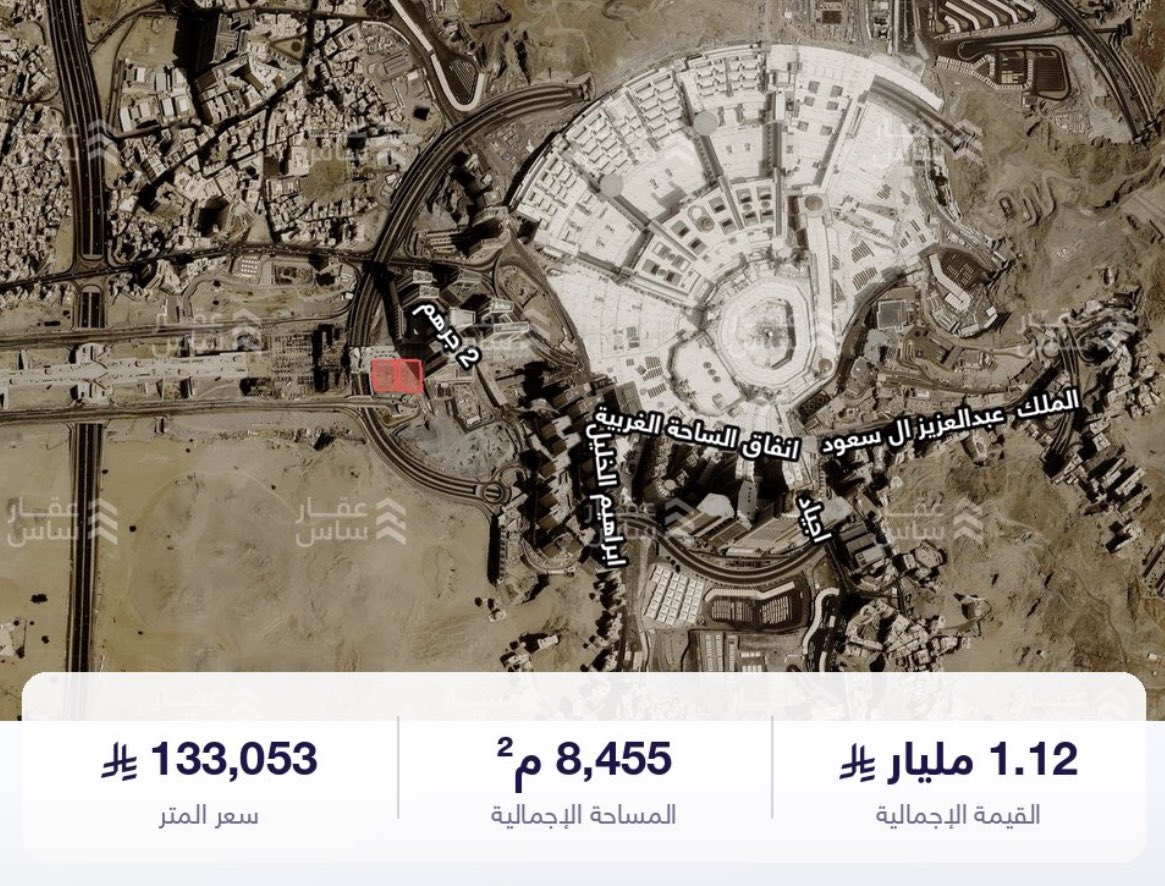 alrouznama's tweet photo. إفراغ أرضين استخدام مختلط في مكة بـ1.12 مليار ريال

تم إفراغ أرضين في حي جرهم الشمالي غرب المسجد الحرام، بمساحة إجمالية 8,455 م² وقيمة بلغت 1.12 مليار ريال، وبسعر 133,053 ريالًا للمتر.

زوايا https://t.co/a0CfeZFvUI