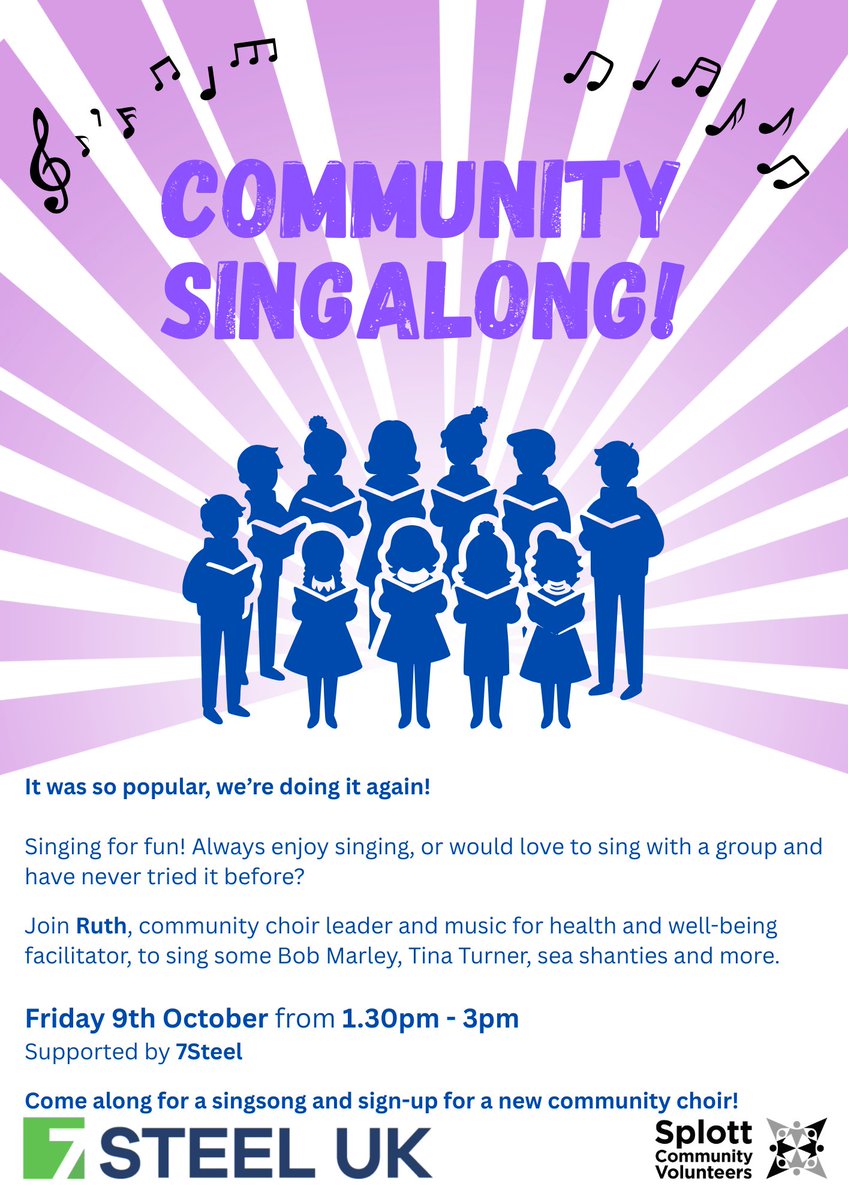 inksplott's tweet photo. It's back!  The next SCV community singalong will be on Friday 9th October from 1.30pm to 3pm.  Join choir leader Ruth for a fun afternoon of shanties, folk, country and pop music.  Open to all. #Splott https://t.co/MSTNSZ9Fqe