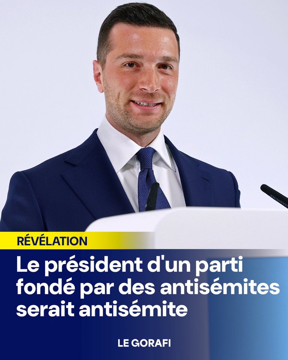 le_gorafi's tweet photo. Révélation – Le président d’un parti fondé par des antisémites serait antisémite https://t.co/Cg9l6JeI78