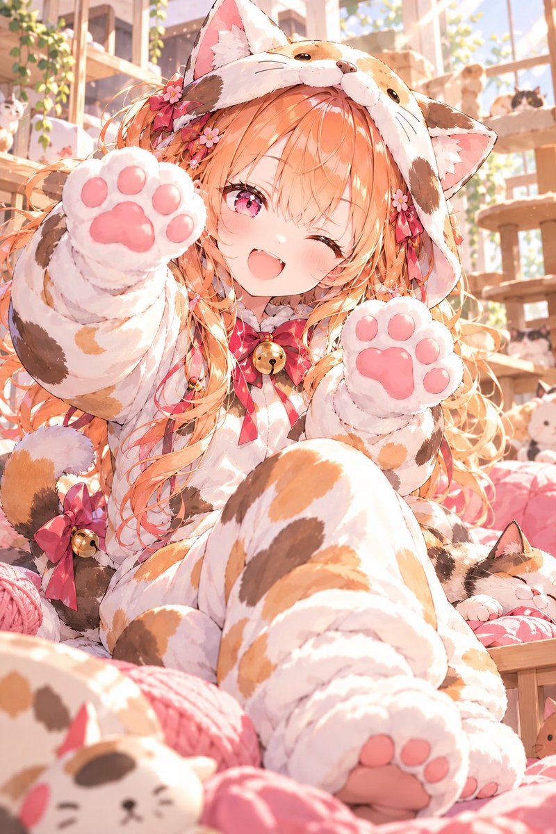 chrysant_assets's tweet photo. ひまりだよ！！
猫の衣装着てみたよ〜🐾

似合うかな‼️
皆は他にどんな衣装が見たい？？🥰

#小野寺ひまり #AIイラスト #AIイラスト好きな人と繋がりたい #イラスト #AIart #animegirl https://t.co/b6cYJoenYp