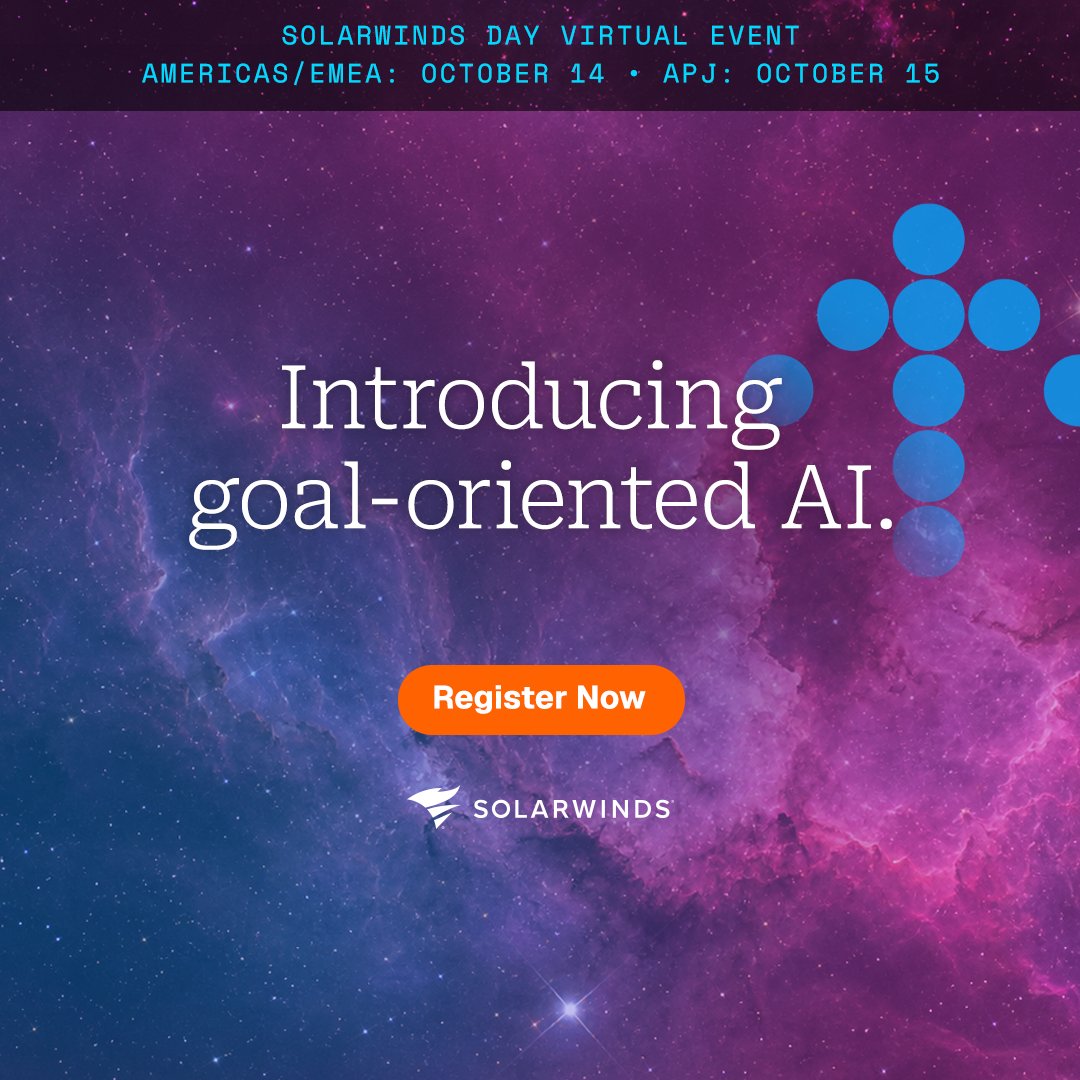 CMSDistribution's tweet photo. What if AI could do more than answer prompts?

Join the SolarWinds Team virtually for SolarWinds Day 2026 to take a first look at their new product launching October 14/15 and explore what’s next across SolarWinds.

Register: https://t.co/5MZ9bt6aXD

#CMSDistribution #SolarWinds https://t.co/ZkuPkFu5z7