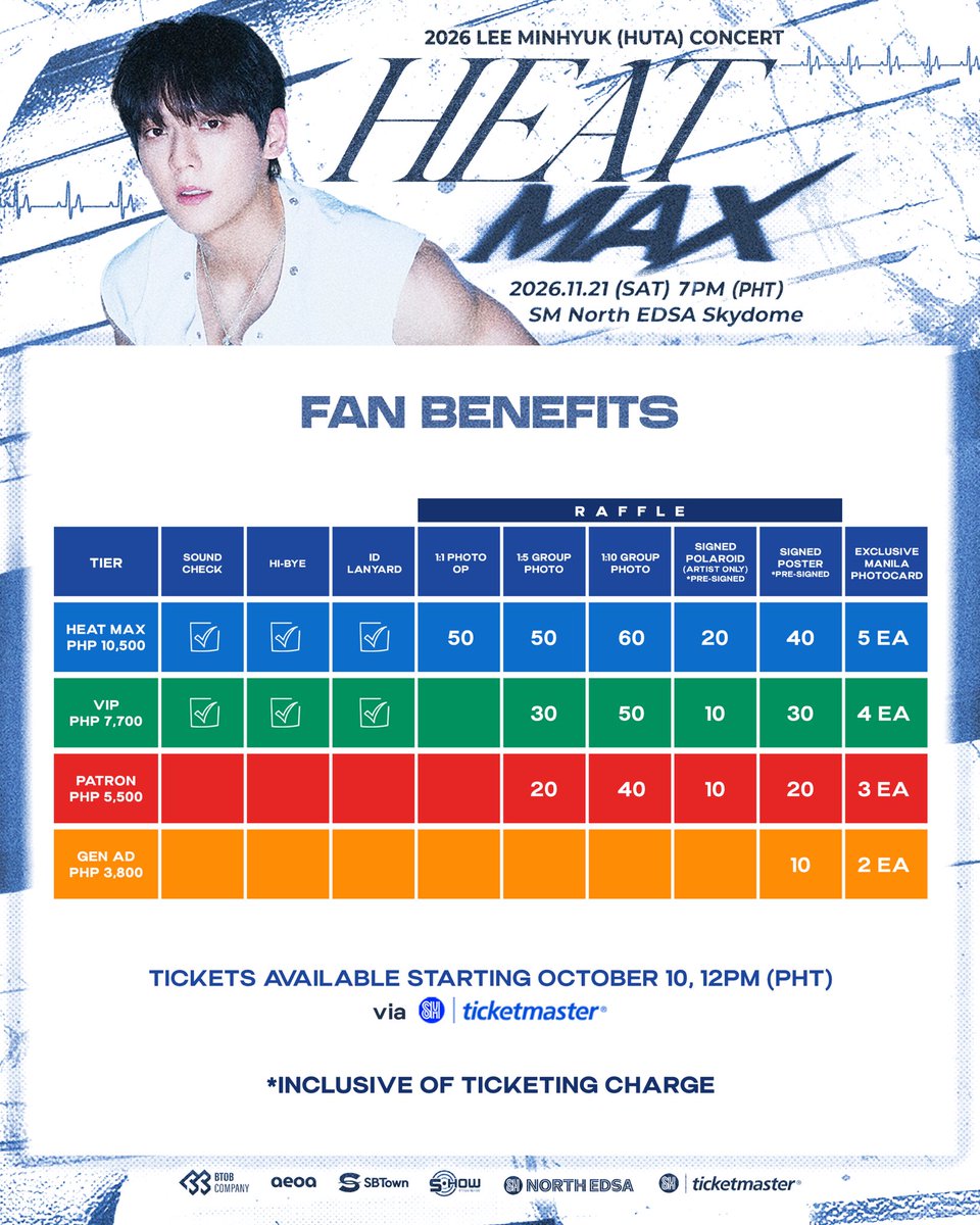 officialsbtown's tweet photo. 🚨CAUTION: THINGS ARE ABOUT TO GET HOTTER! ❤️‍🔥

HUTA is coming in with a BOOM for his HOTTEST first-ever solo concert in the Philippines! ❤️‍🔥💥

2026 LEE MINHYUK (HUTA) CONCERT <HEAT MAX> in MANILA

📅 November 21, 2026 (SAT) 
⏱️ 7:00PM (PHT)
📍SM North EDSA Skydome https://t.co/c7aAISdGJT