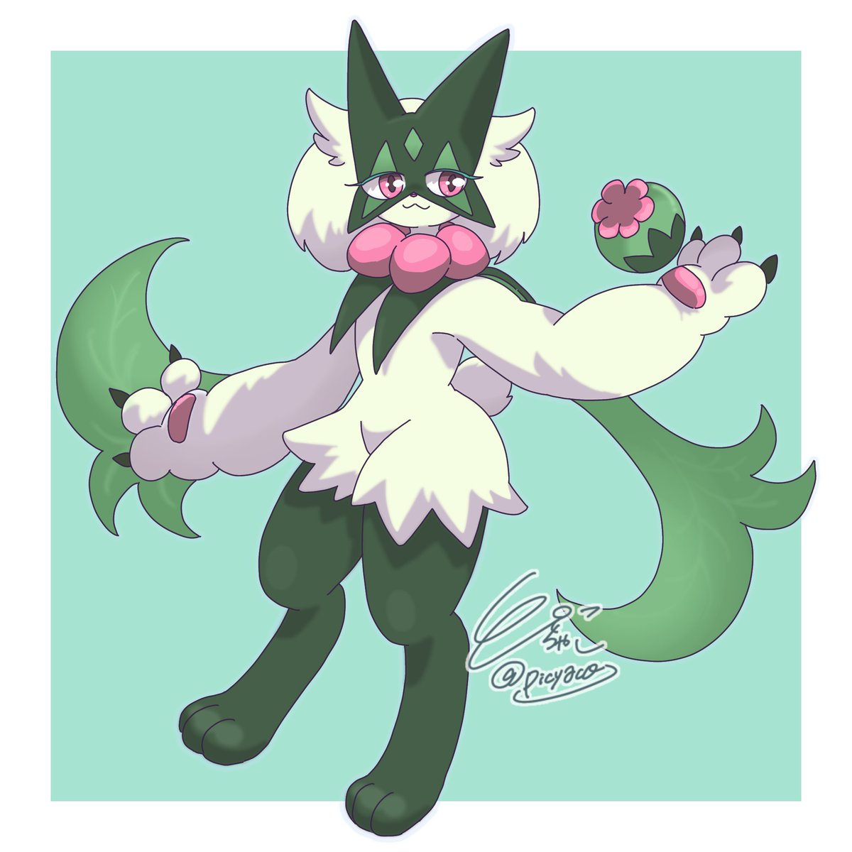 picyaco's tweet photo. #Meowscarada #pokemonfanart 

マジシャン🐱🌱 https://t.co/JB7raOcpk9