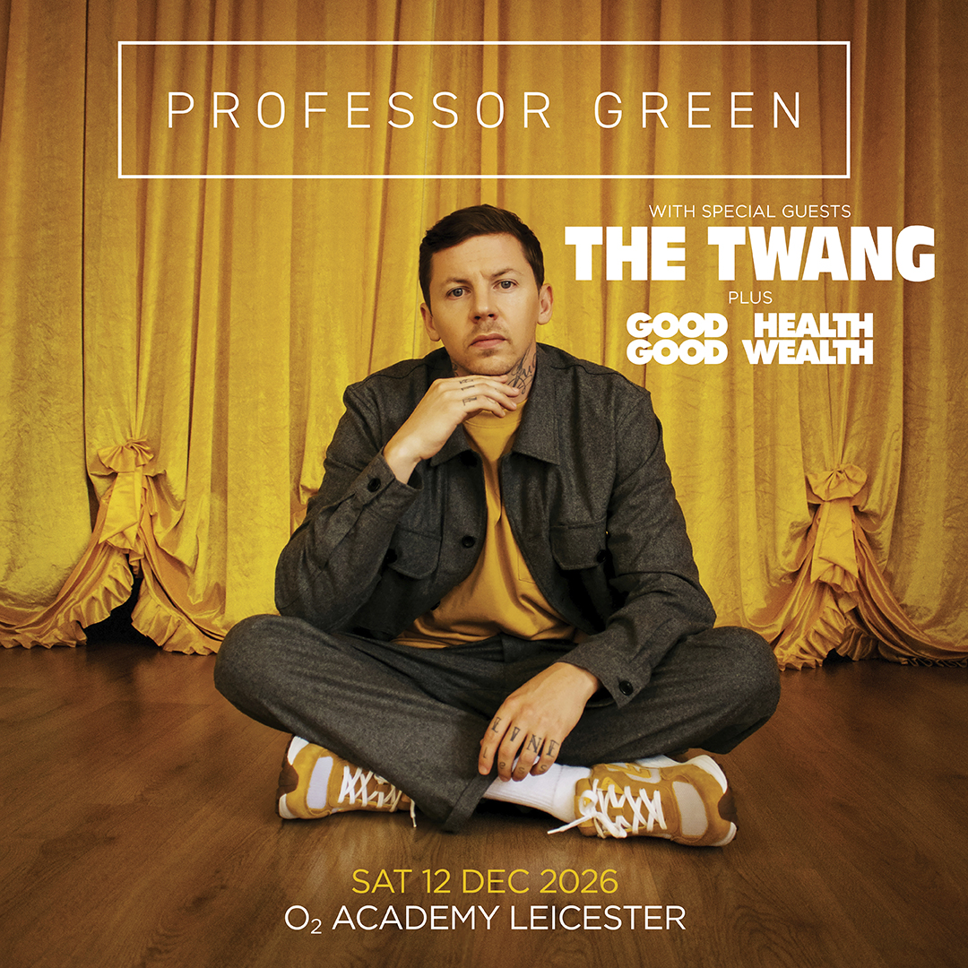 O2AcademyLeic's tweet photo. Legendary rapper and singer-songwriter @professorgreen is heading to O2 Academy Leicester this December! And that's not all...he'll be joined by very special guests @the_twang &amp; @ghgwmusic - Sat 12 Dec 🤘 

Grab Priority Tickets from 10am Wed 30 Sep at #O2Priority 🙌 https://t.co/iQjlrV7AO3