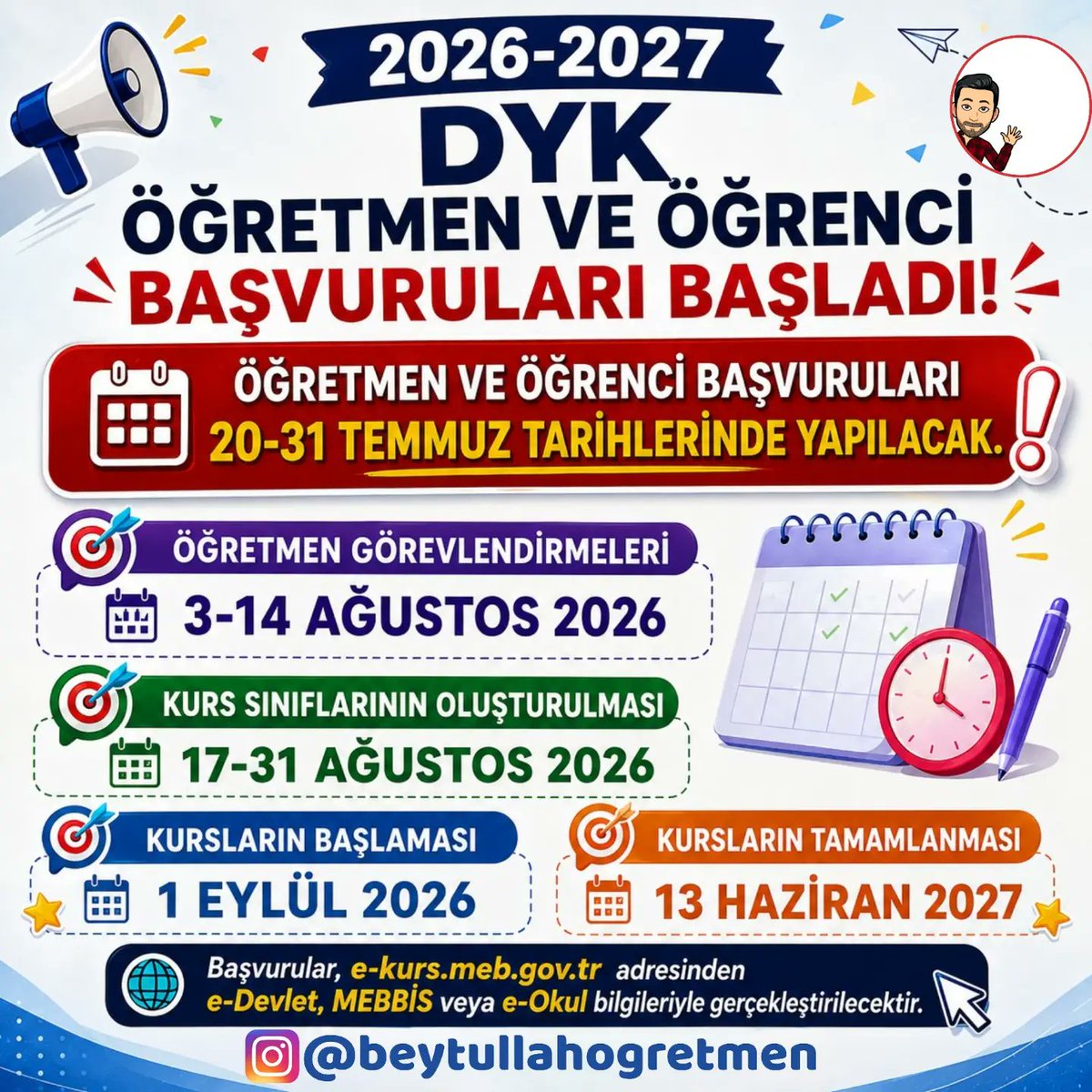 noramitchellk4k's tweet photo. 2026–2027 DYK applications are now open! Teacher and student applications will be accepted from July 20–31, 2026. Important dates
• Teacher assignments: August 3–14, 2026
• Class formation: August 17–31, 2026
• Courses begin: September 1, 2026 https://t.co/MxELM5dYDM