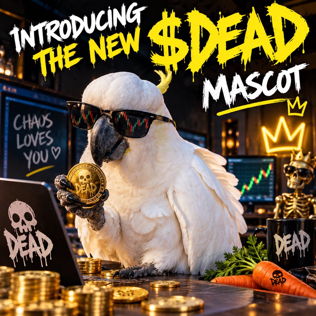 DeadInternet26's tweet photo. @binance 

Meet the newest member of the $DEAD crew. ☠️🦜

Cute. Chaotic. Financially irresponsible.

He doesn’t predict the market.
He eats the dip.

Welcome to the chaos. 💀

$DEAD #DEADcoin #Solana #Memecoin #Crypto #ChaosLovesYou https://t.co/PzmhvciXDh