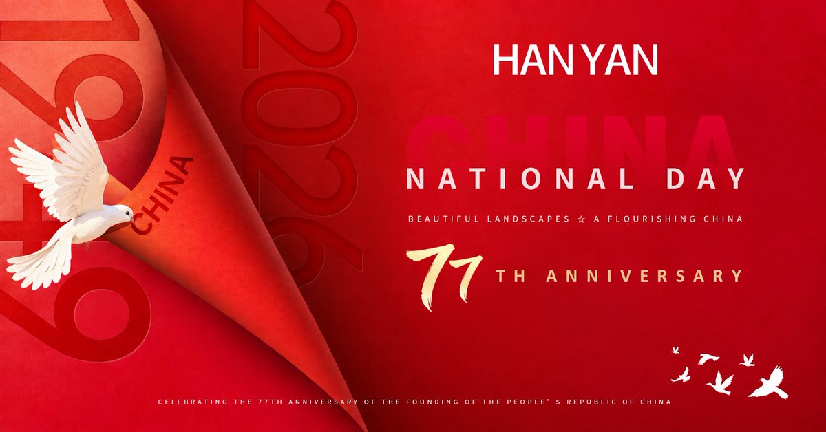 hanyancarb's tweet photo. Happy National Day, China! 🇨🇳🎉
Today, we celebrate the progress made by generations of people through dedication, ingenuity, and hard work.
From all of us at HANYAN, we wish everyone celebrating a joyful National Day.
#ChinaNationalDay #NationalDay #HANYAN https://t.co/IVR5e3LNt3