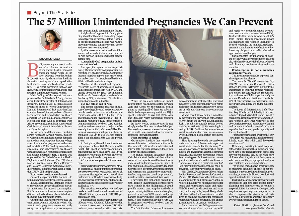 getalkslive's tweet photo. Financing SRHR is not merely a 'health expenditure', it is a smart investment that can save lives, ↓unintended pregnancies, ↑significant economic returns

🟣 Insights: @BethASully @Guttmacher, Riju @ARROW_Women

✅Daily GMK
https://t.co/qvUtbSPAfe

✅CNS
https://t.co/z60GTfBFhO https://t.co/vFWYYkAJIg