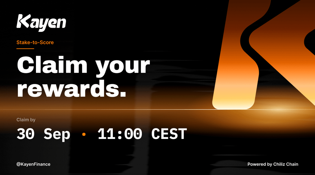 KayenFinance's tweet photo. A spicy reminder: 24H left to collect Stake-to-Score campaign rewards

This is the final notice! We will not accep claim request after the deadline.

Please take a moment to claim your rewards today! https://t.co/WK9VAQybrl