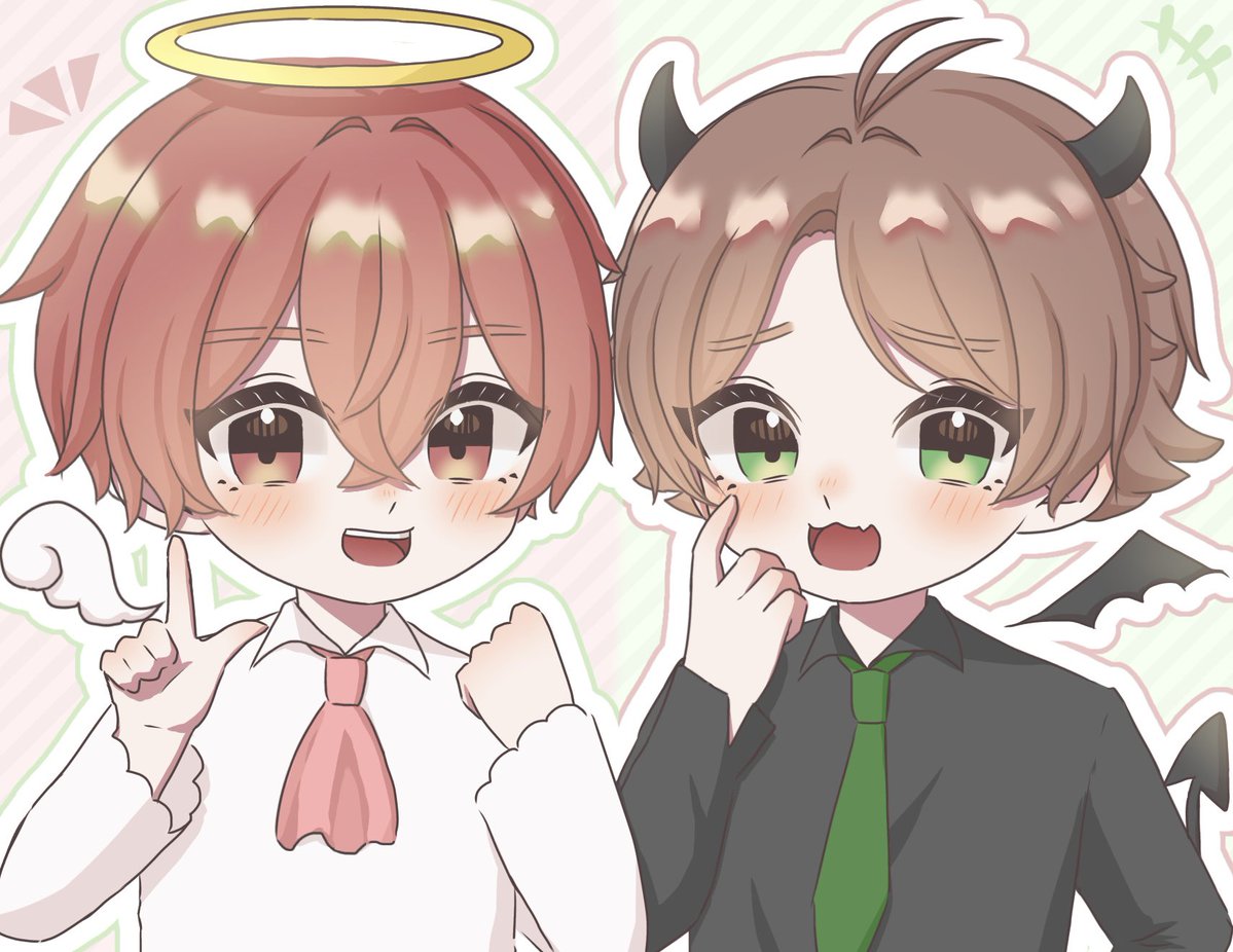 U_lv__'s tweet photo. 👼❤️😈💚
#うらたぬ王国の美術館 #坂田です https://t.co/5GjRcwJGdb