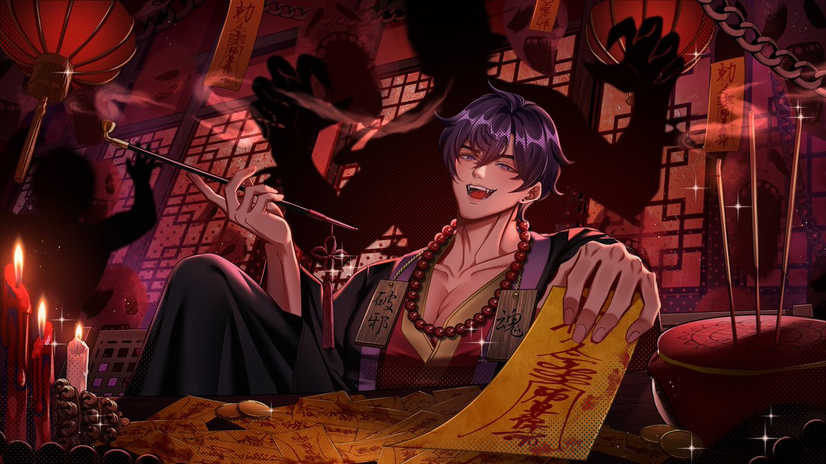 irisroxella's tweet photo. if your exorcist smiles like this, just let him cook!!

#ArtoftheRogue https://t.co/PuY1CxaOwg