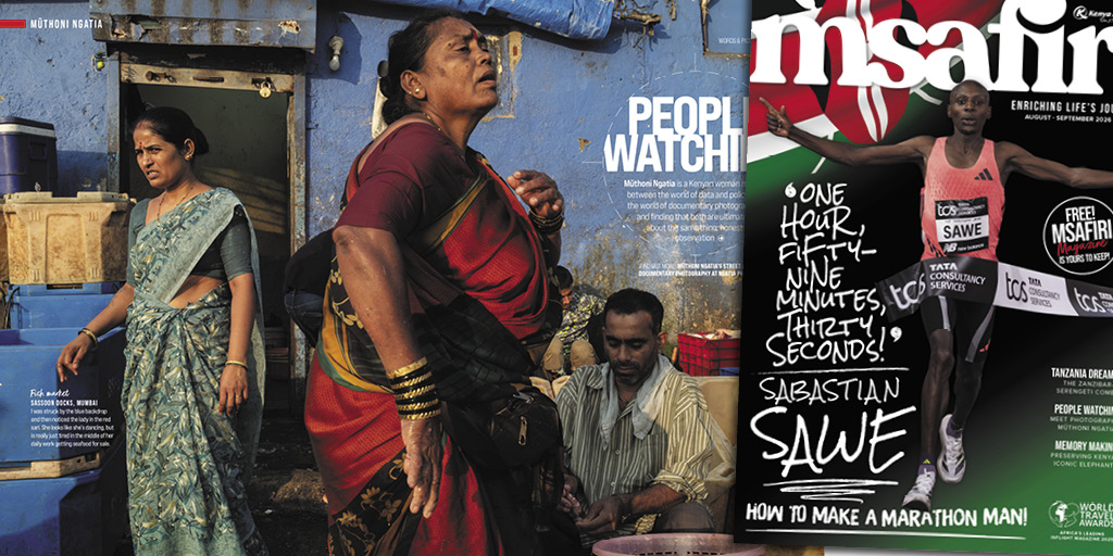 KenyaAirways's tweet photo. In the latest issue of our award-winning msafiri magazine, Kenyan photographer and economist Mũthoni Ngaita reflects on how street photography and data share a common craft: observing human behaviour with honesty. 

From dowry ceremonies in Nairobi to markets in Mumbai, cattle herders in South Sudan and horse trainers in Barbados, and more, her images capture quiet miracles of light, colour and connection, everyday moments that reveal the dignity and drama of ordinary life.

Join us at www.msafirimag.comand never miss an issue!
#msafirimagazine #ThePrideOfAfrica