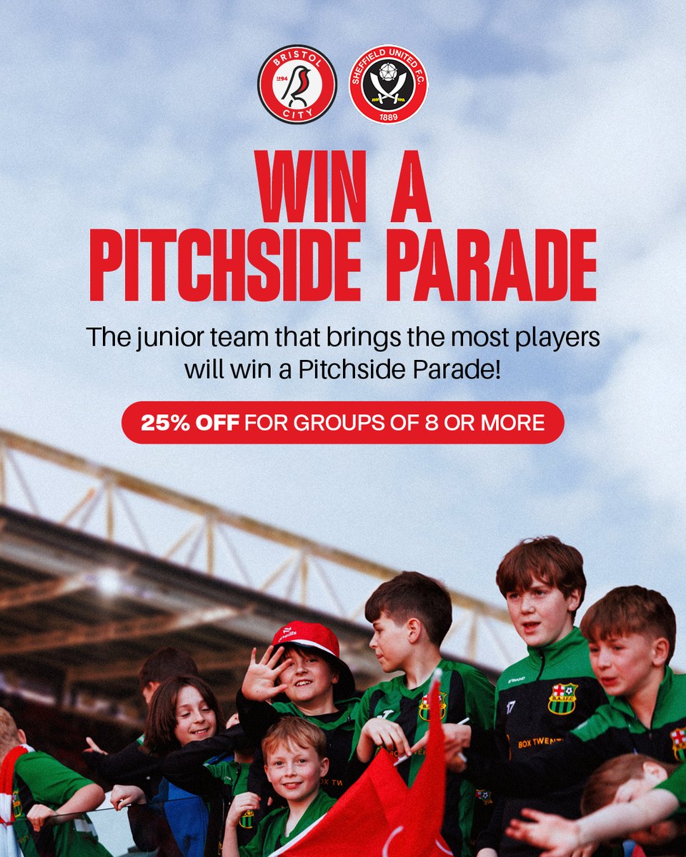 BristolCity's tweet photo. Local grassroots clubs can take advantage of 25% off their ticket price for our match with Sheffield United!

Find out more: 👇

https://t.co/gGwXm5rnja https://t.co/gGg1mk4dQD