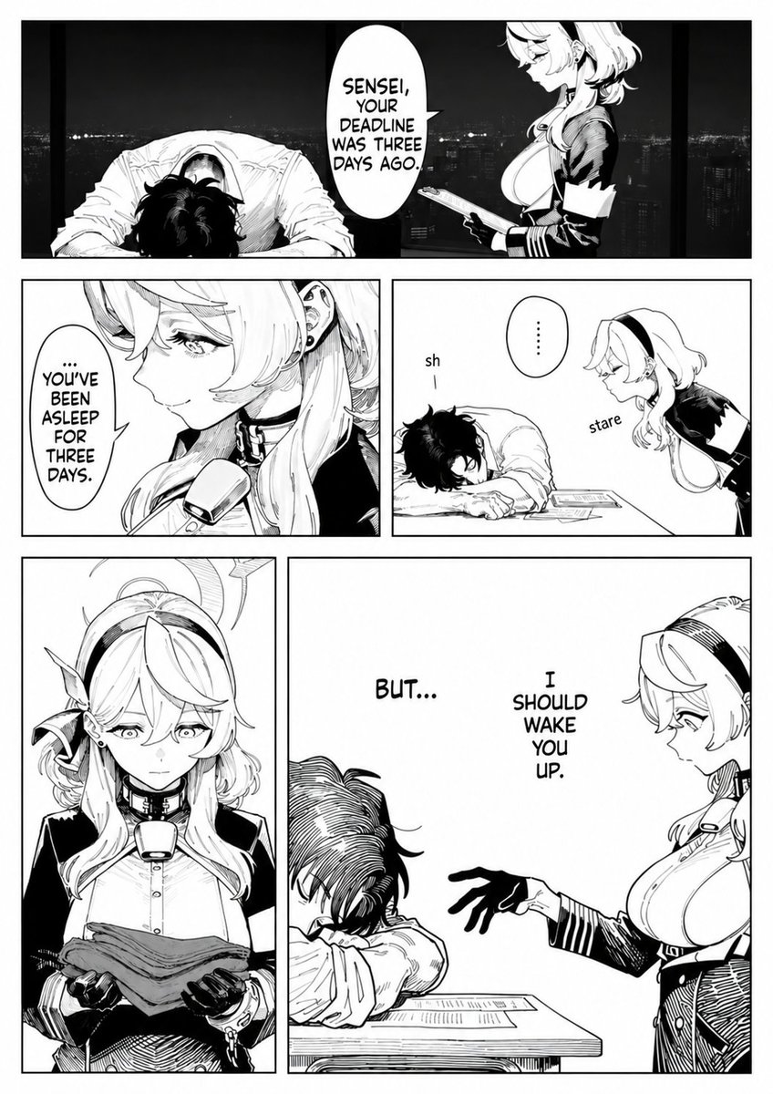 SenseiContext's tweet photo. Ako and the Exhausted Sensei. (1/2)

TL/Edit:@SenseiContext | Art:
@puripuriaiai https://t.co/YbYJ8KIwfp