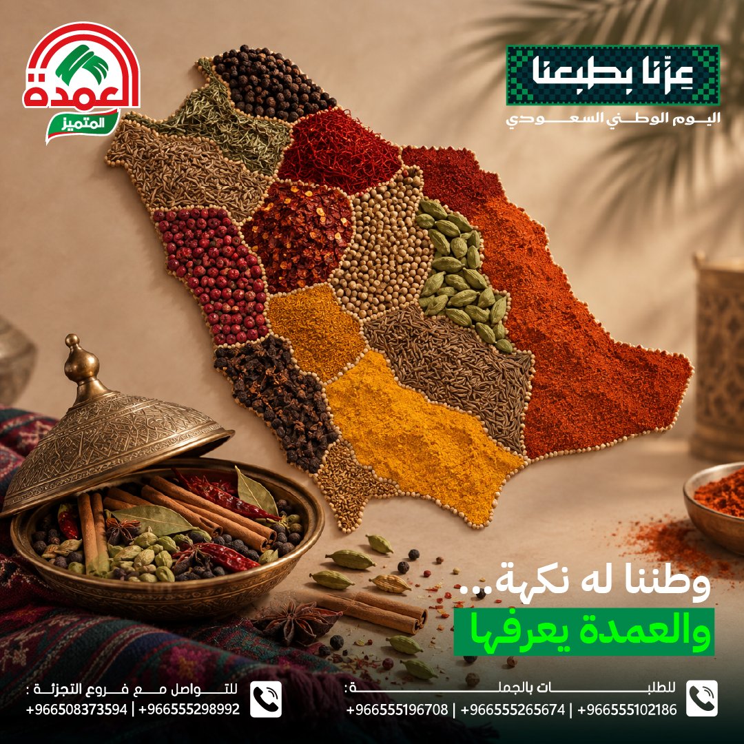 elomdatrading's tweet photo. 🌶️🇸🇦 وطننا له نكهة… والعمدة يعرفها!

بهارات مختارة بعناية تمنح كل وصفة نكهة غنية وأصيلة. 🤎

📦 الجملة:
+966555196708 | +966555265674 | +966555102186

🛍️ التجزئة:
+966508373594 | +966555298992

🌐 https://t.co/SrMyMHNceY

#العمدة #بهارات #بهارات_العمدة #وطننا_له_نكهة https://t.co/kUNwoQ9NUI