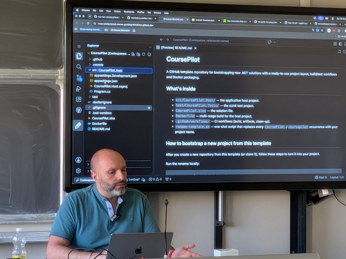 codiceplastico's tweet photo. Sabato eravamo a Pordenone per 1nn0vAI 2026 🎤

Alessandro ha parlato di agenti AI che lavorano in squadra dall'analisi al codice, Alberto di un RAG costruito da zero per un progetto vero.

Grazie a 1nn0va e a chi era in sala!

#ai #RAG #aiagents https://t.co/qgPl5aEZo4