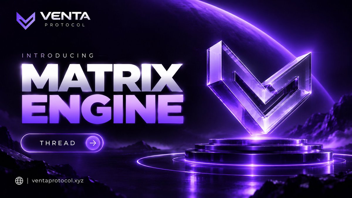 ventaprotocol's tweet photo. Introducing Matrix Engine the strategy layer behind Venta Protocol.

Liquidity doesn’t exist in isolation.

Markets change.
Volatility changes.
Price moves.
Liquidity shifts.
So the strategy managing that liquidity shouldn’t be static. 

https://t.co/0U1lWC0yPw

#VentaProtocol #DeFi #MatrixEngine