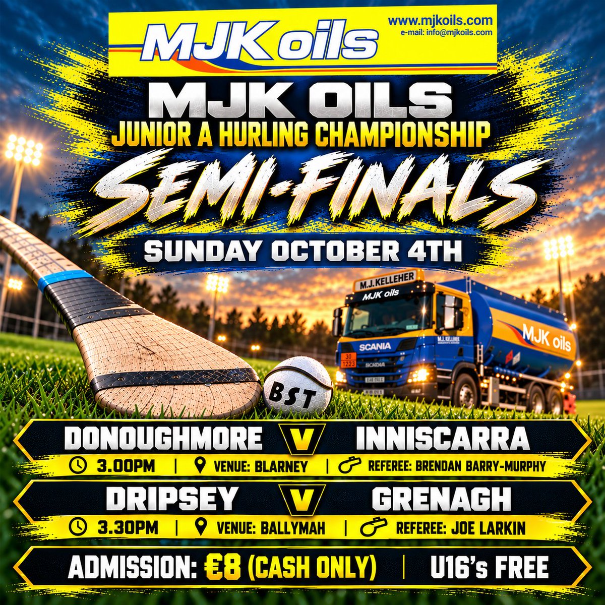 MuskerryGAA's tweet photo. SUPER SUNDAY - Semi-Finals time in our MJK Oils Junior A Hurling Championship. Who's going to step up ? https://t.co/ORozkV6kzc