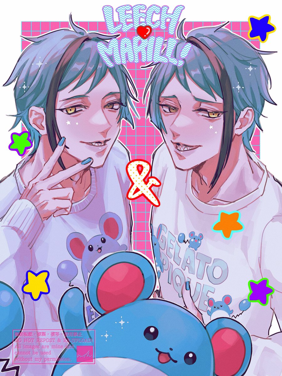 mz8_grn01's tweet photo. 某コラボの続き！りち兄弟とマリル💧🔵🔷 https://t.co/aZOaKVSkkR