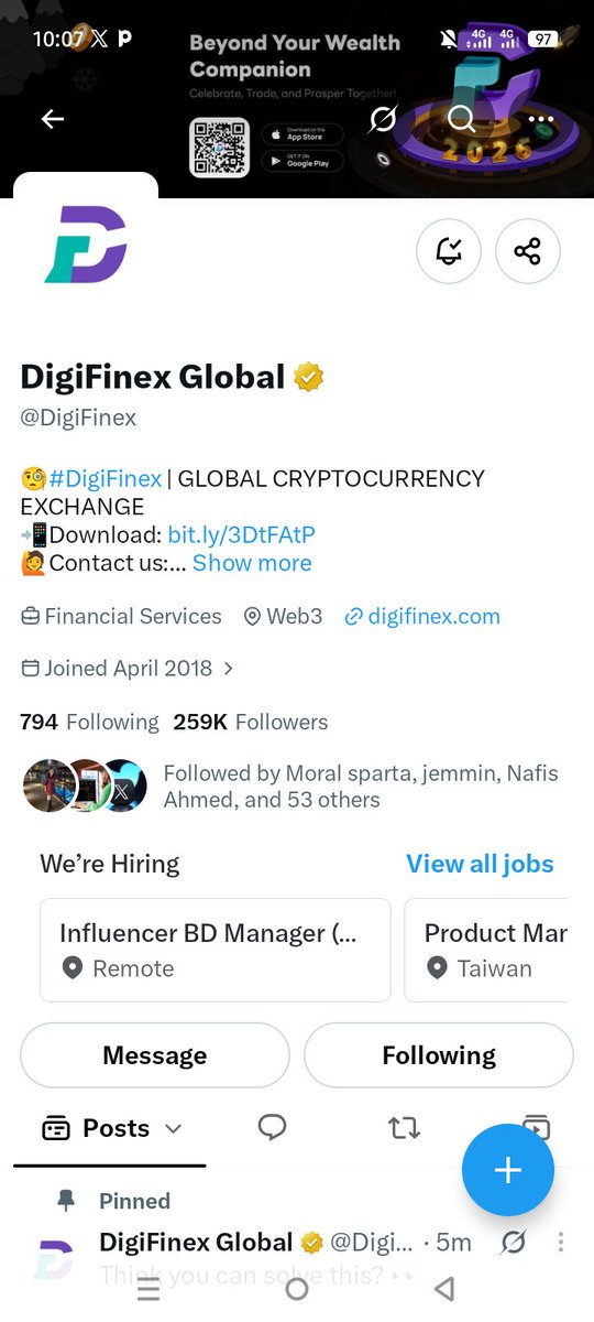 DiiNfee's tweet photo. @DigiFinex 40

Following ✅ with notis 
Retweeted ✅ 

Thanks 🙏 @DigiFinex 

#DigiFinex https://t.co/fLZ32h83hu