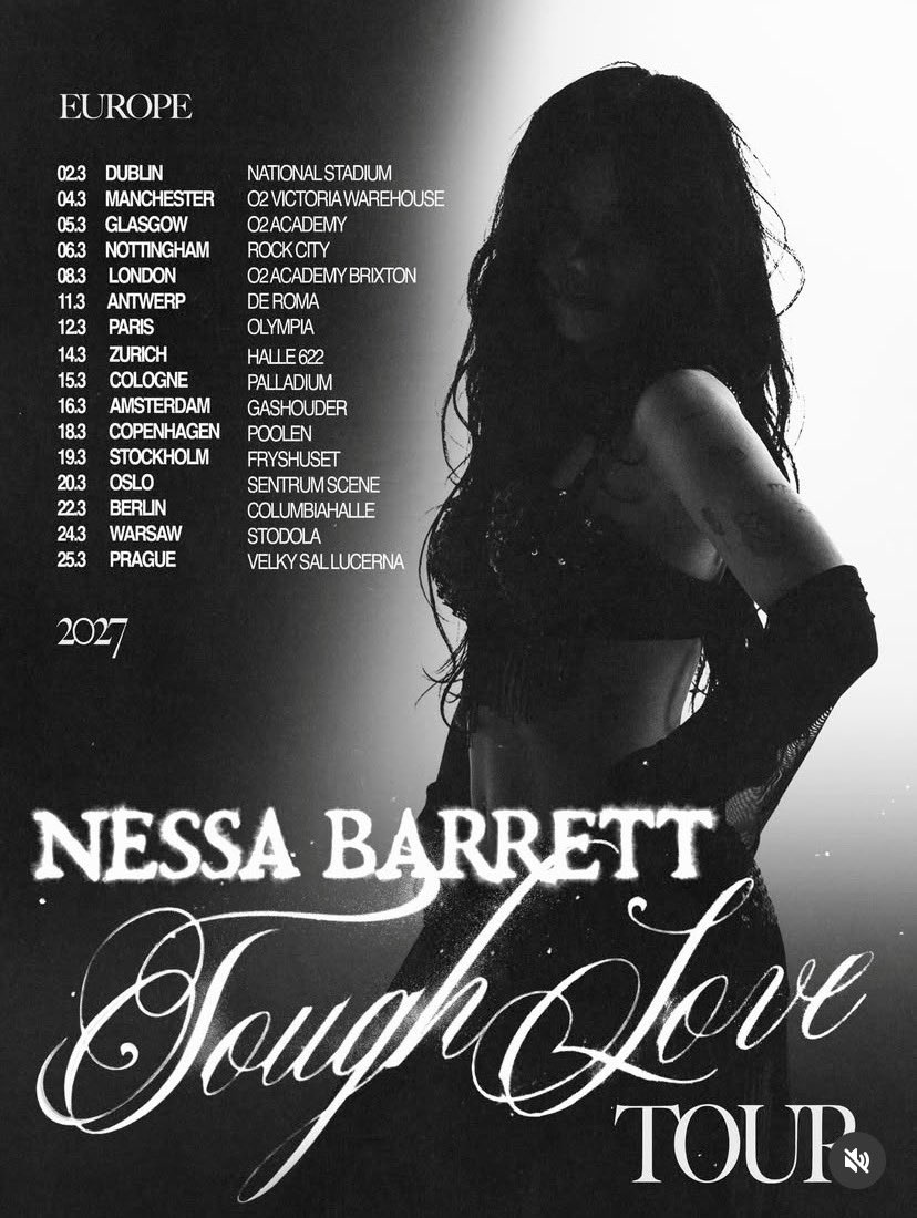 ness_tours's tweet photo. 🚨| IT’S OFFICIAL… NESSA IS GOING BACK ON TOUR!! ☠️♥️ Tough Love is officially coming to life on stage, and she’s kicking things off in Europe! 

tickets go on sale on friday <3 https://t.co/TmEwfaHcZe
