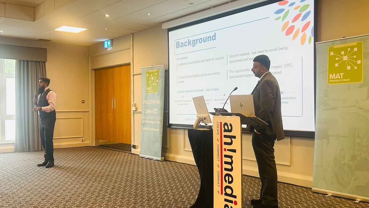 ChilternLT's tweet photo. We are delighted to be at the MAT strategy forum in Chester for the next two days! 

It’s been a great start, with some really interesting presentations, including from our own Amjad Ali and Sufian Sadiq. 💙

There have also been plenty of opportunities to share ideas, learn from others and connect with Trust colleagues from across the country.

Looking forward to the rest of the programme!

@unleashing_me @SarahIFtL @TryThisTeaching @AJRAllModCons