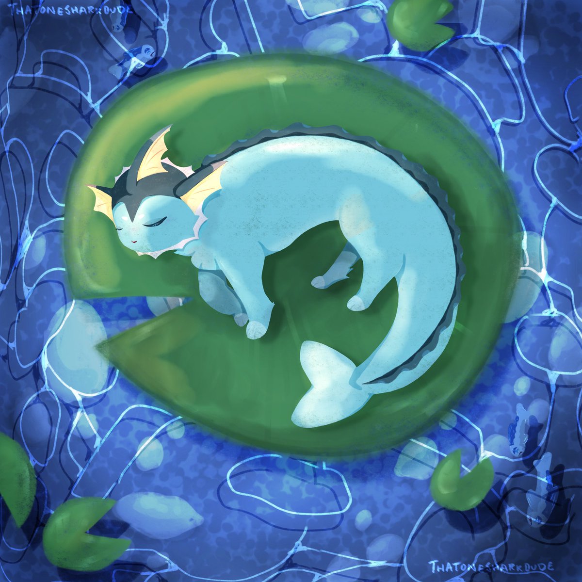 that1sharkdudee's tweet photo. Sleepy guy 💤

#vaporeon #pokemon #art #eeveelutions https://t.co/d6sQDLzaWM