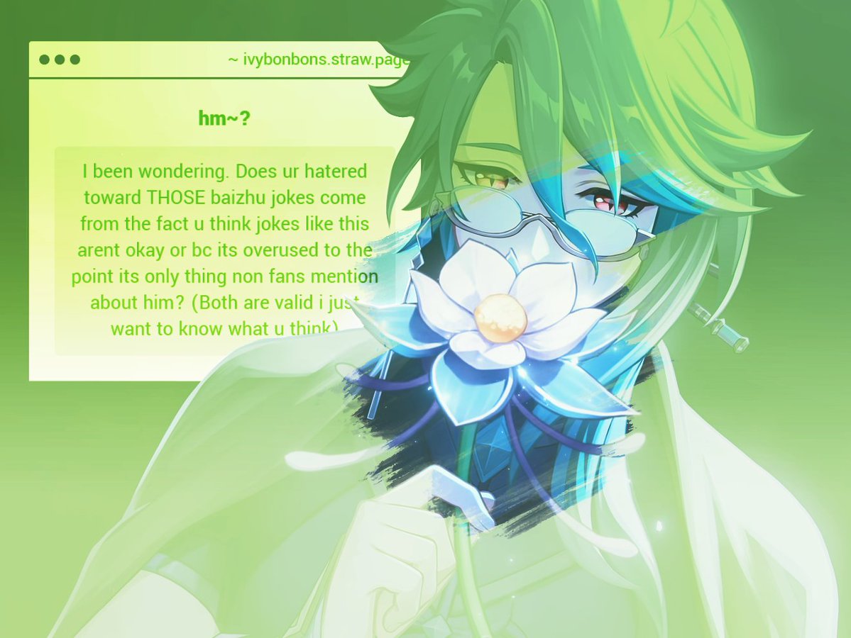 ivybonbons's tweet photo. hello anon!! i thought about how to best answer this without being insincere or cutting myself short, so i thought this would be the best format for it!! 💚

🧵 — Baizhu's Health; A little thread about the Genshin fandom, Chronic Illness and Ableism 🐍❤️‍🩹 https://t.co/1dvClXRE26