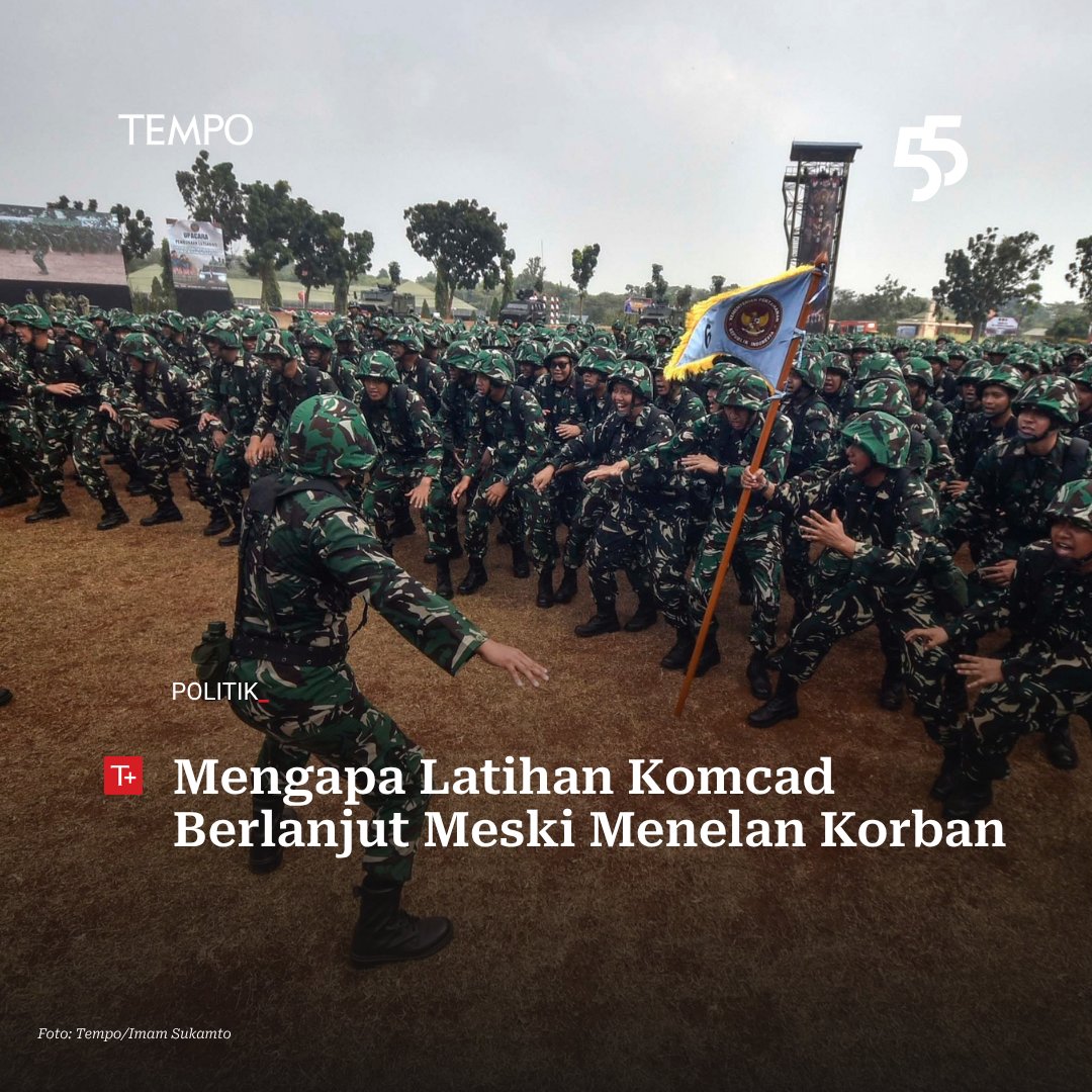 tempodotco's tweet photo. Kementerian Pertahanan tetap melanjutkan pelatihan dasar militer Komponen Cadangan untuk aparatur sipil negara. Buat apa?

#TempoPlus https://t.co/ILC4RaJOmb