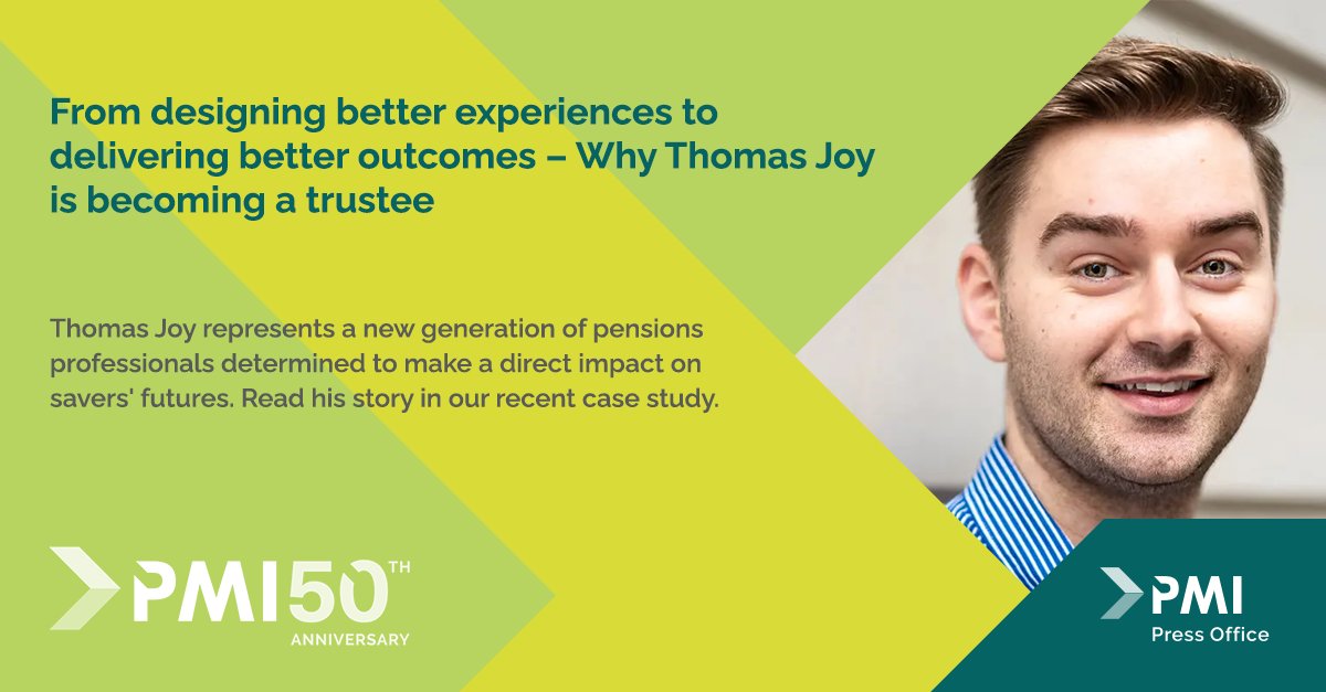 PMIPensions's tweet photo. Thomas Joy shares how his focus on improving member outcomes led him towards trusteeship. Through our Trustee Accelerator Programme, he’s building the skills and experience to make a lasting difference for savers.

Read more - https://t.co/rOLcQuLyBT https://t.co/j1WQiH82Km