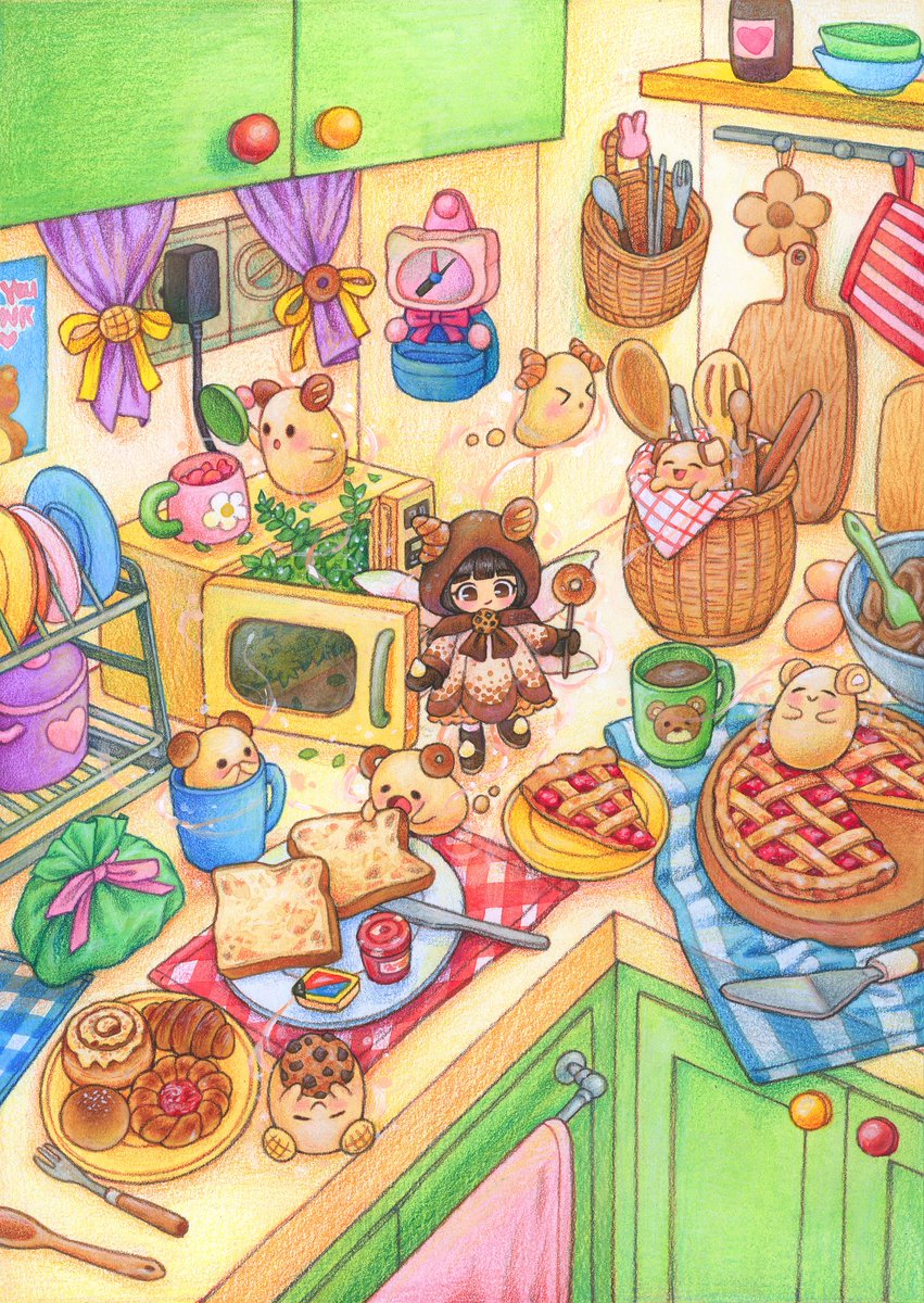 _rowon_a's tweet photo. 포근함을 굽는 시간🤎🥯🥐🥨
재료: 수채화, 색연필, 아크릴 https://t.co/DCTm5mrRrd