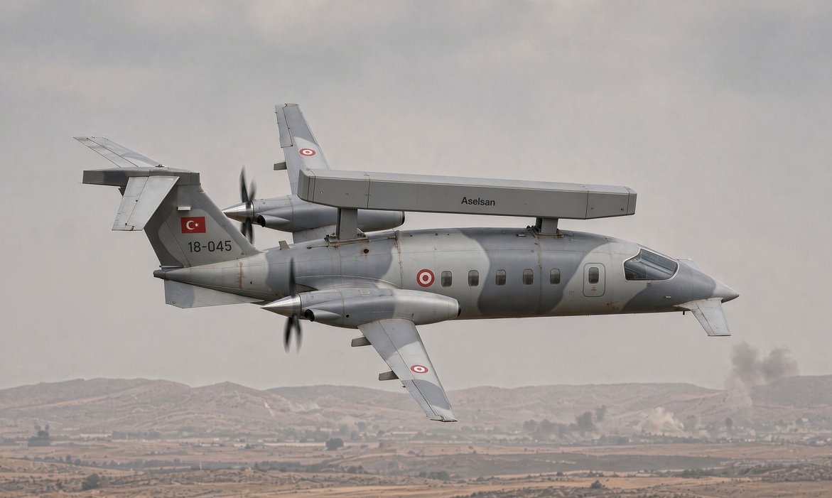 TurkishCentury's tweet photo. 🇹🇷🇮🇹 New Turkish #AirForce forward-deployed early warning concept that combines an "Erieye-style" #AESA radar array from @aselsan with Italian @PiaggioA Avanti P.180 (now owned by Türkiye's own @BaykarTech), providing nearly 360-degree surveillance out to 600+km at 40K feet. ⚡️ https://t.co/AZNzpQH9S5