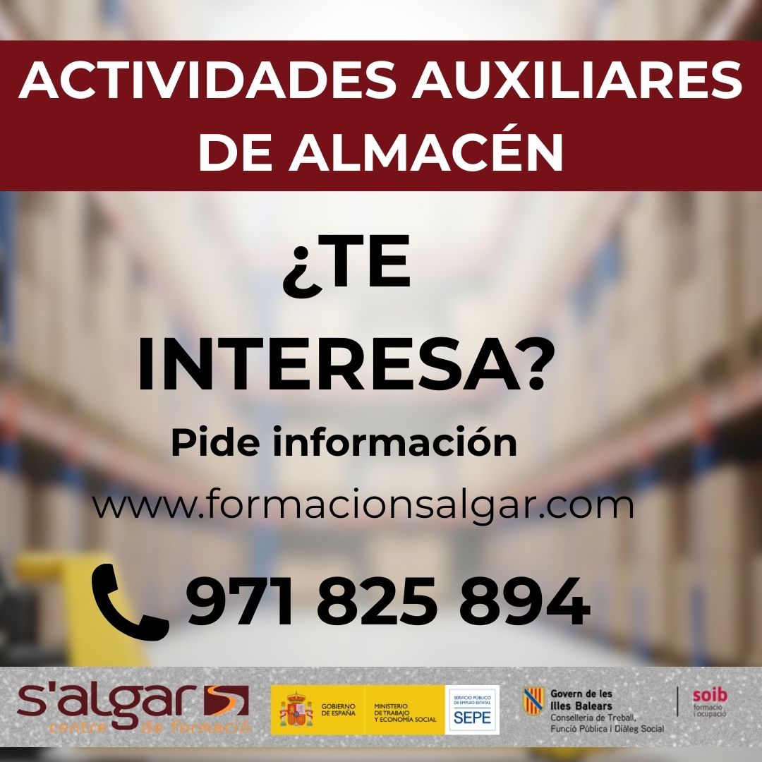 salgarformacio's tweet photo. En @salgarformacio te formamos en logística
Curso financiado @soibgoib con la participación #SEPE

Actividades Auxiliares de Almacén
📍Palma
📆13 octubre
Plazas limitadas
☎️971 82 58 94
https://t.co/2KARNTWC6S

#Palma #Empleo #FormaciónSAlgar https://t.co/f45SGMp5AH