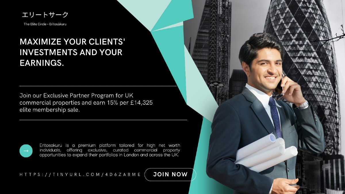 imr4n_kh8n's tweet photo. Maximize your clients' investments and your earnings - Join our Exclusive Partner Program for UK commercial properties and earn 15% per £14,265 elite membership sale. Learn more: https://t.co/KAMtyYoRbd
#commercialproperty #business #affiliate #affiliateprogram https://t.co/BdnfoDfQ2j