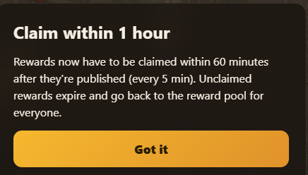 ParcelRushRH's tweet photo. Minimum hold required to claim: 1M $PRCL.

And the new update is that if you don’t claim within 1 hour, the parcels you collected will be returned to the map. https://t.co/SYjQRZEFtC