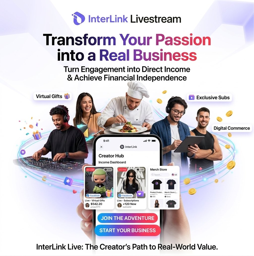EbokpoII's tweet photo. Turn Your Passion into a Real Business

​ Every moment you spend creating should build lasting value - that's why on InterLink Live, your audience directly supports your passion through livestreaming, virtual gifts, exclusive subscriptions, and digital commerce. 

Connect with millions of Linkers worldwide, transform daily engagement into direct income, and join a global creator economy where your talent drives real financial growth and independence. 

Are you set for this amazing adventure?

#InterLink #ITLG #ITL