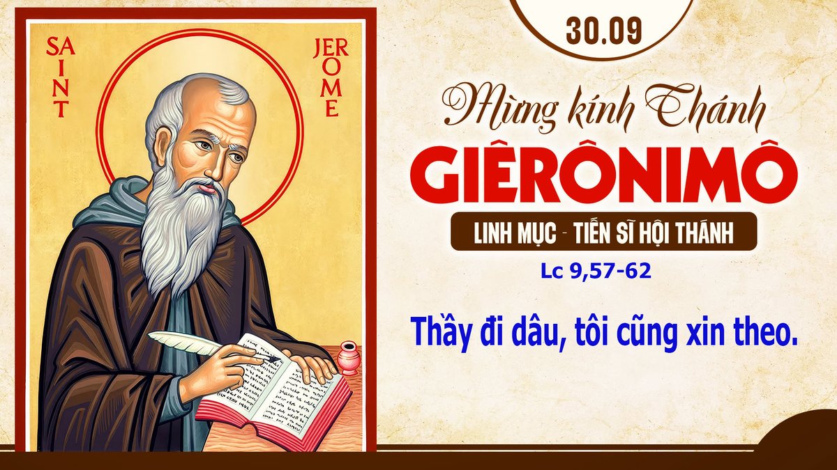 densoiconbuoc's tweet photo. Thứ Tư Thánh  Giêrônimô Linh mục Lễ kính Lc 9,57-62.
Lời Chúa: Thầy đi đâu, tôi cũng xin theo.
Đáp Ca: Lạy Chúa, nguyện cho lời kinh vọng tới Ngài.
Halêluia. Tôi chấp nhận mất hết, và coi tất cả như rác rưởi, để được Đức Ki-tô, được kết hợp với Người. https://t.co/S6hvgQk75j