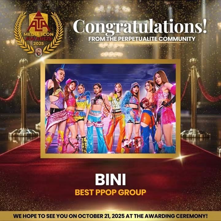 binicrave's tweet photo. CONGRATULATIONS, BINI! 🏆🌸

For two consecutive years, the students of the University of Perpetual Help System DALTA (UPHSD) have voted BINI as Best PPOP Group at the ALTA Media Icon Awards 2026!

From their music and performances to their ever-growing influence, BINI’s artistry continues to resonate with the Perpetualite community, earning their support year after year.

#BINI #ALTAmediaIconAwards2026 #AMIA2026