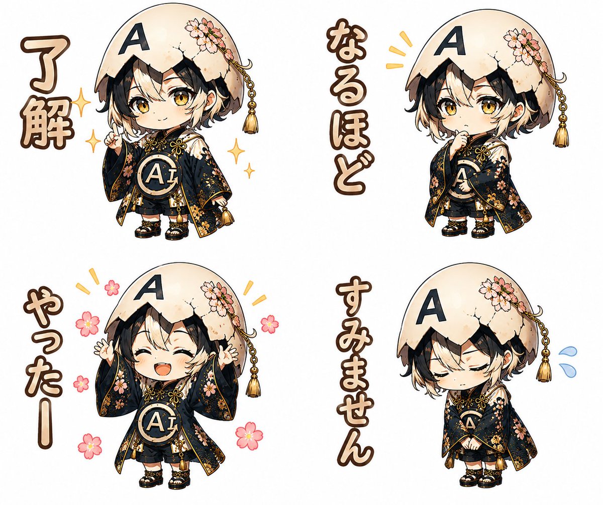 Ekakin710's tweet photo. マークアートAI卵のちびキャラのLINEスタンプ👤
AIやAGIをテーマにしたマークの擬人化なのですが、皆さんはどう思いますか?
個人的には気に入ってるマークアートのひとつです
#AI卵 #LINEスタンプ #AIart https://t.co/xPltF7nD2K
