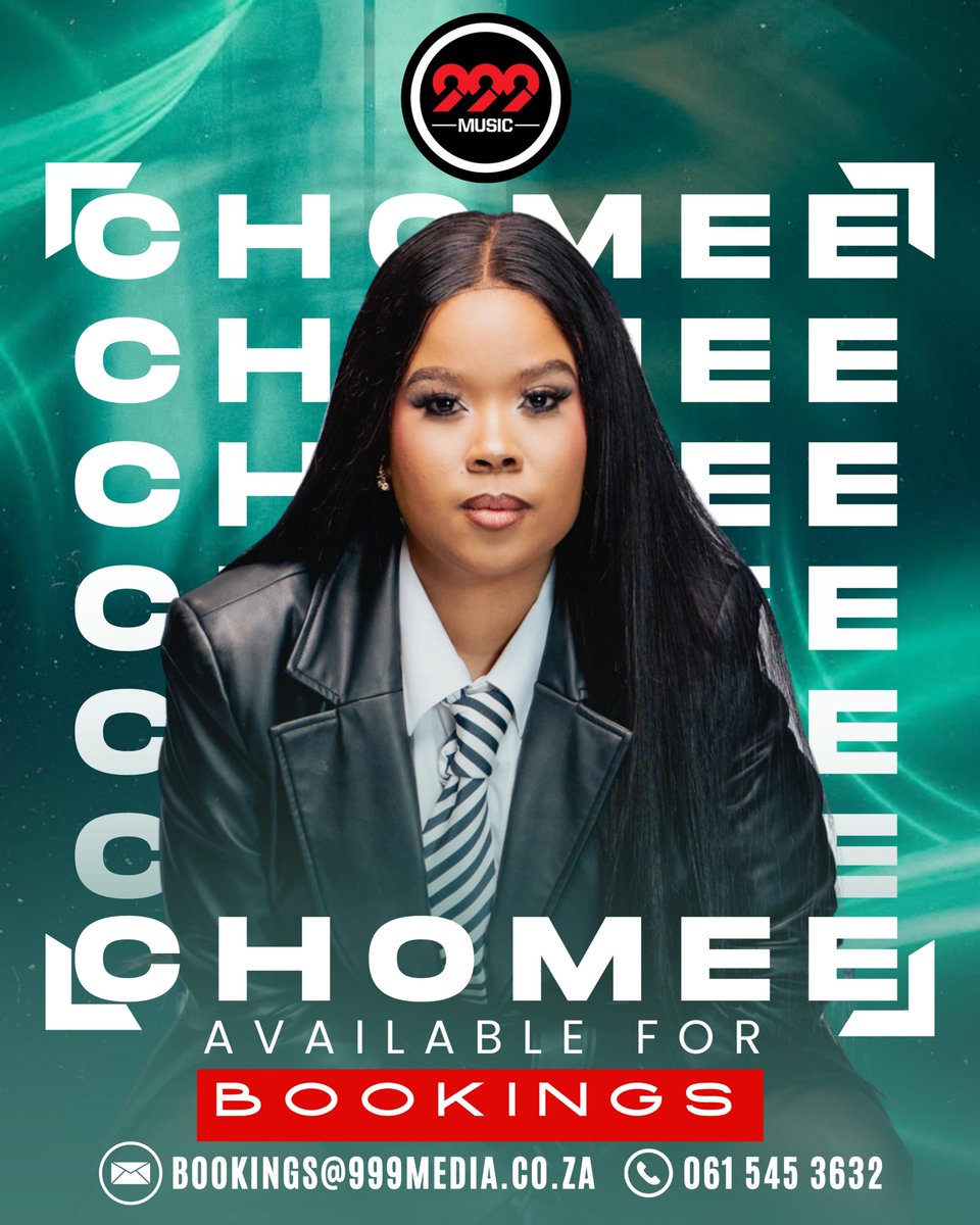999MusicSA's tweet photo. THE CHOMEE EXPERIENCE๐ฅ
Chomee brings Music,Dance,Energy and Stage presence together to create an unforgettable experience for every audience.
Ready to make your event unforgettable?
๐ฉBookings & Enquiries:061 545 3632
#Chomee #999music #Bookings https://t.co/YA3shiWAzl