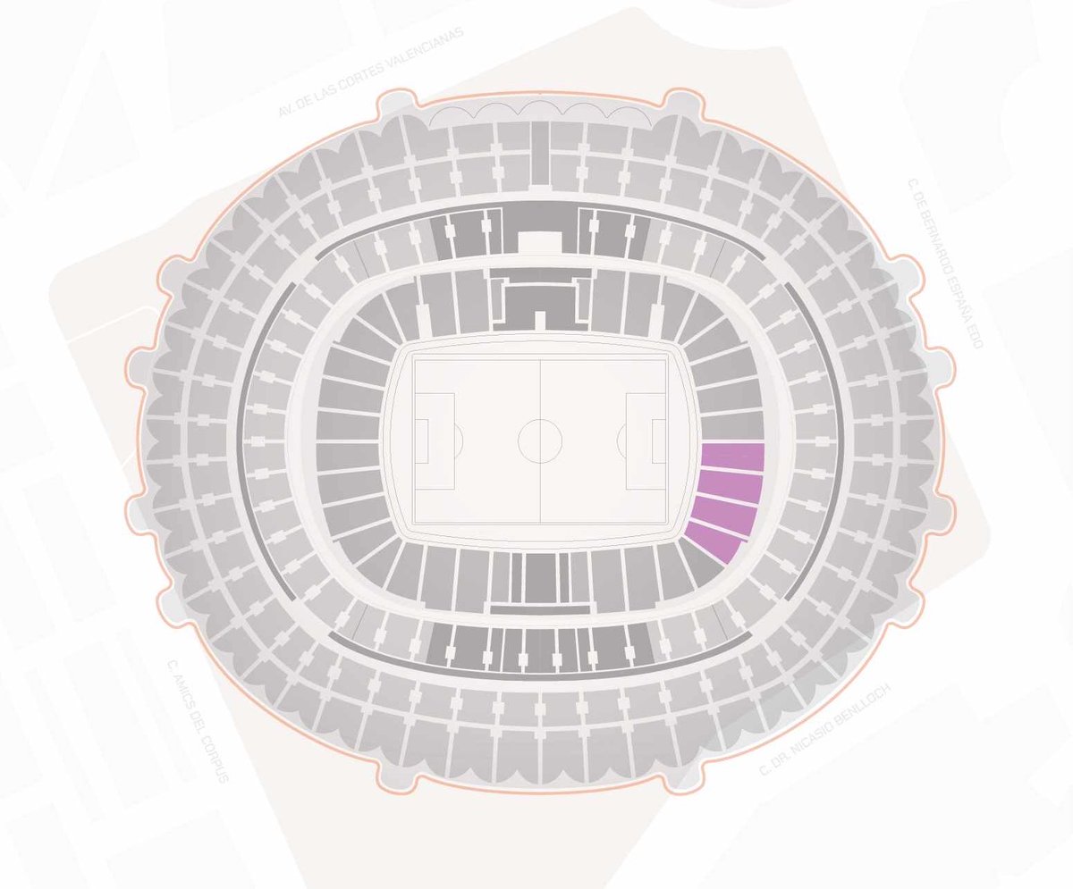 Corner_Che's tweet photo. 📢 La GRADA DE ANIMACIÓN del Nou Mestalla contará SOLO con un aforo de 2.235 personas frente a las 1.950 plazas en el actual Mestalla.

😅 Se trata de una cantidad muy pequeña y mal ubicada (esquina) dado el tamaño del estadio. El @valenciacf debería replantearse este tema. https://t.co/yc02SSDLc9