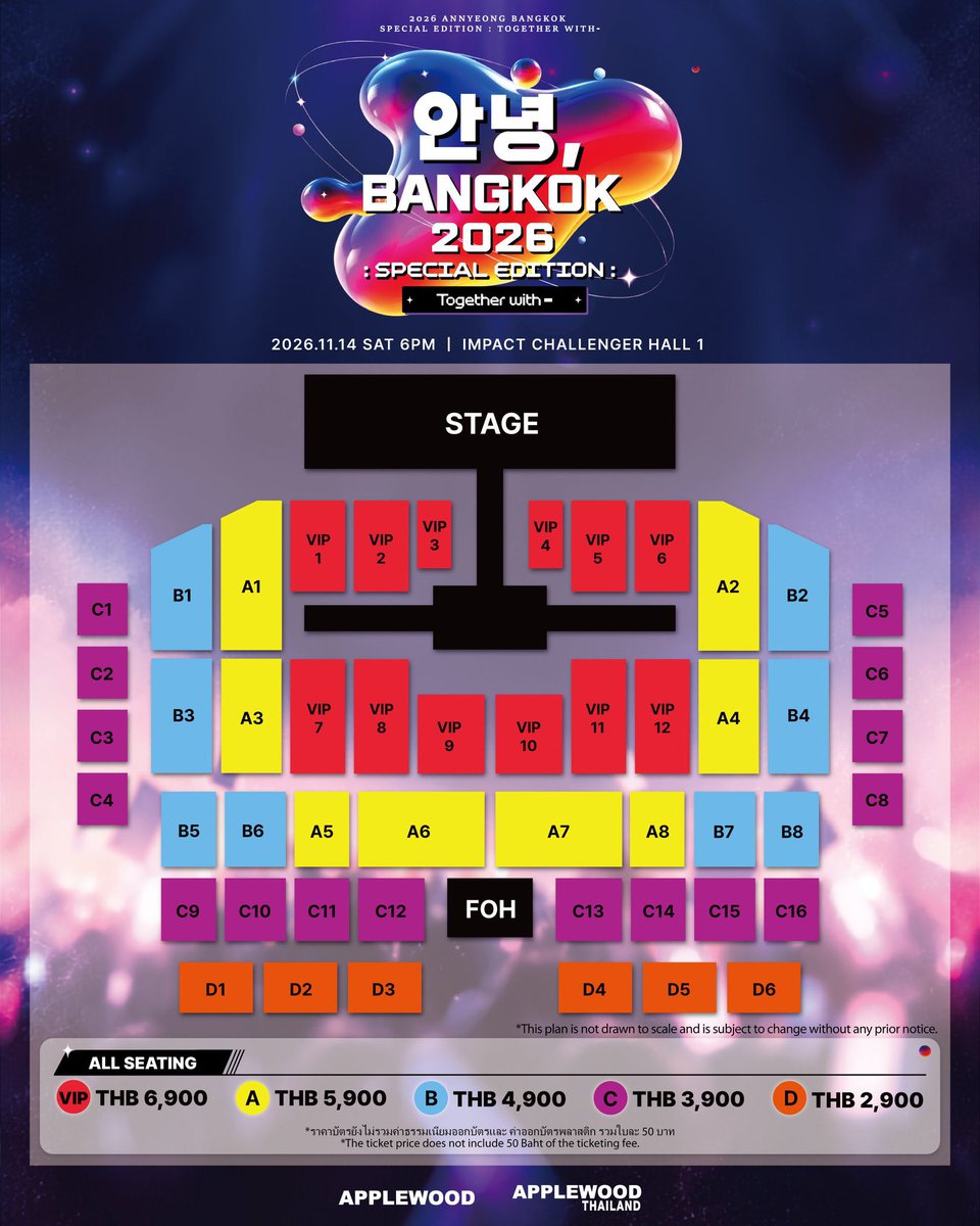 ChuchuTicket's tweet photo. [ Ticketing / 티켓팅 ] 𝟐𝟎𝟐𝟔 [안녕, 𝐁𝐀𝐍𝐆𝐊𝐎𝐊] 𝐒𝐏𝐄𝐂𝐈𝐀𝐋 𝐄𝐃𝐈𝐓𝐈𝐎𝐍 : 𝐓𝐎𝐆𝐄𝐓𝐇𝐄𝐑 𝐖𝐈𝐓𝐇 -
📅 2026.11.14 (SAT) 6PM
📍 IMPACT CHALLENGER HALL 1 

🎫6900 Row 1-10
🎫6900 Random 

Please dm us for more info  
#Enhypen #엔하이픈 #대리티켓팅 #안녕_bangkok https://t.co/QeHTMSF65Q
