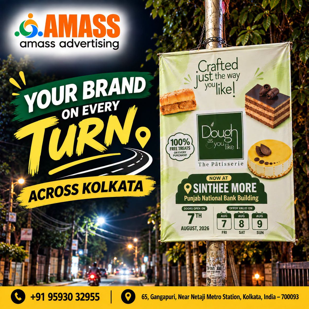 AmassAds_'s tweet photo. Make Your Brand Visible. Make Every Turn Count!
Your customers are everywhere across Kolkata — so why shouldn’t your brand be? 
#AmassAdvertising #OutdoorAdvertising #OOHAdvertising #KolkataAdvertising #BrandVisibility #OutdoorMarketing https://t.co/AdRJgUp95o