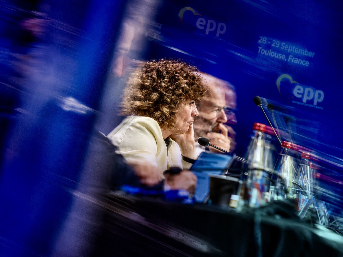 EPP's tweet photo. Europe must be strong where it matters most: at its borders, in its economy, in the next generation of entrepreneurs, and in the defence of democracy and rule of law.

Our resolutions today in this Political Assembly in Toulouse will address the crisis in Ceuta, Europe’s competitiveness, business succession and renewal, Georgia’s democratic decline and Belarus.

Security. Prosperity. Renewal. Freedom. 

Four challenges, one ambition for EPP.