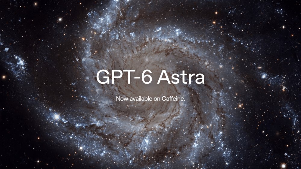 caffeineai's tweet photo. GPT-6 Astra is OpenAI's best model across the board, and OpenAI says the most demanding and important projects still call for it.

On Caffeine, that's the big build with a lot of moving parts. Give it a proper brief, then give it time to work.

Try: "Build an inventory system for our three warehouses, with approval steps and low-stock alerts."