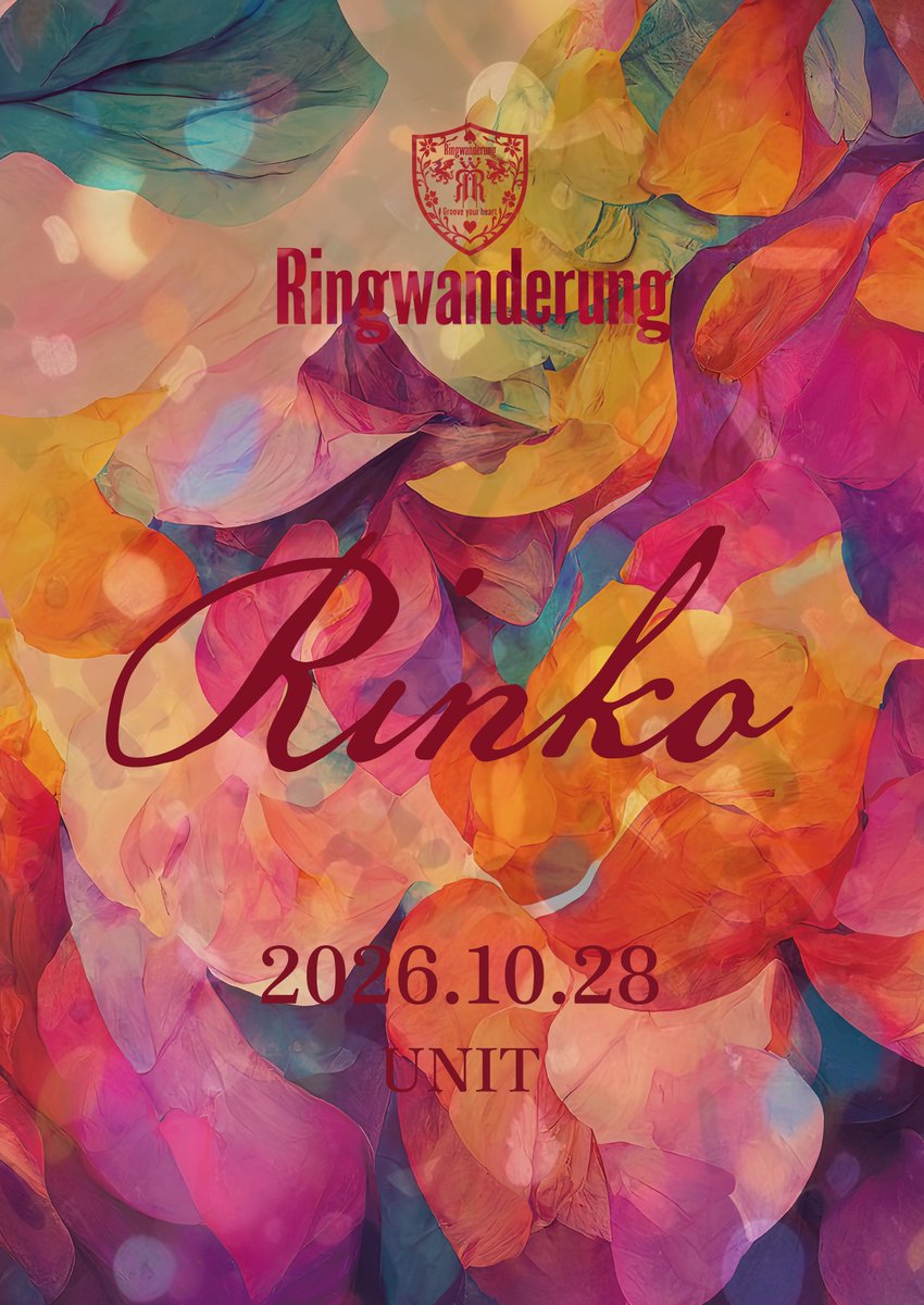 RWR__OFFICIAL's tweet photo. 🄻🄸🅅🄴 🄸🄽🄵🄾
Ringwanderung 単独公演「Rinko」
日程：2026年10月28日(水)
会場：代官山 UNIT
時間：OPEN 19:00 / START 19:30

TICKET
□料金 ※1ドリンク代別途必要
前売¥3,000

□販売期間
FC先行抽選 2026.09.30(水) 21:30 - 2026.10.4(日)23:59
抽選結果 2026.10.5(月)
一般先着 2026.10.6(火)21:30 - 2026.10.27(火)23:59

□販売URL
https://t.co/Cg30XaxUPn

【公演に関する注意事項】
※営利目的のチケット転売禁止
※アルコール類の持込、及び泥酔者の入場はお断りいたします。
※リフト、柵に登る、前列へ突っ込む等の危険行為、ヤジ等、まわり
のお客様の迷惑となる行為は全面禁止といたします。
※ルールをお守りいただけないお客様へ対しては、退場処分とさせ
ていただきます。
入場をお断り、ご退場いただく場合でもチケット代等の返金は一切
いたしません。
※物販・特典会への参加には本公演のチケットが必要となります。
※女性限定エリアあり

#Ringwanderung