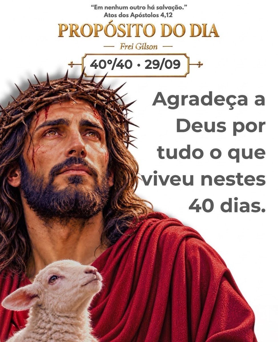 JSAMPAIO2022's tweet photo. Propósito de hoje 29/09/2026.

. Agradecer a Deus por tudo o que vivemos durante todos esses 40 dias com São Miguel Arcanjo.
 .Gratidão, meu Deus, por cada aprendizado, cada luta, cada lágrima, e por tudo que o Senhor nos concedeu. https://t.co/3iuE4SZ6nH